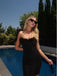 Beautiful Black&White Strapless Feather Satin Women Mini Party Homecoming Dresses,HM248