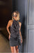 Beautiful Satin Halter Black Backless Women Mini Party Homecoming Dresses,HM246