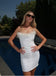Beautiful Black&White Strapless Feather Satin Women Mini Party Homecoming Dresses,HM248