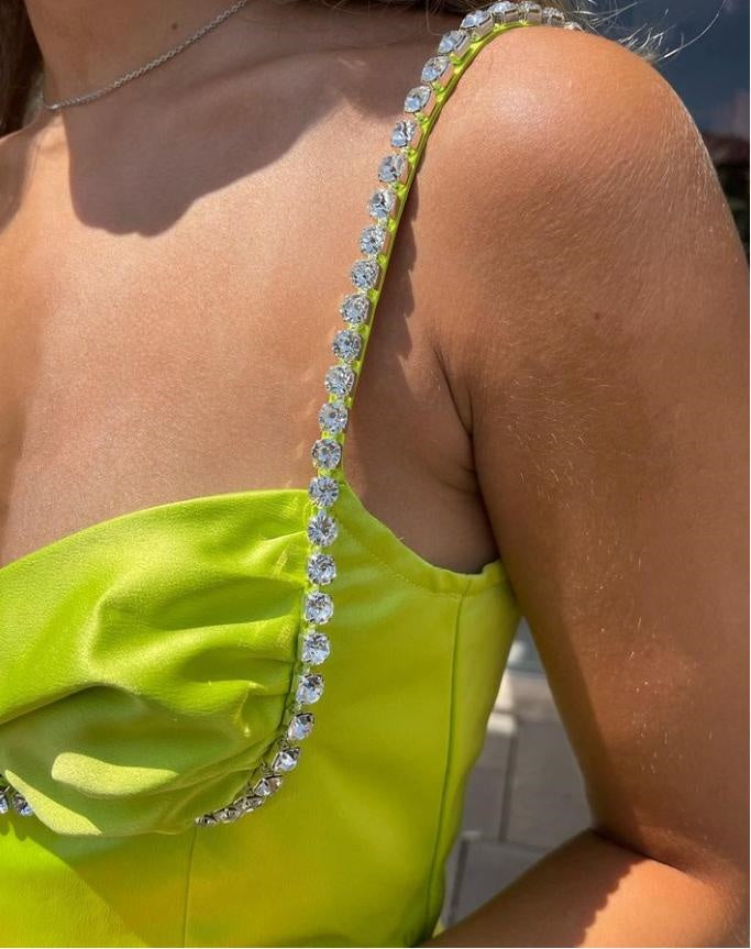 Simple Yellow Sweetheart Satin Beaded Women Mini Party Homecoming Dresses,HM239