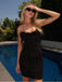 Beautiful Black&White Strapless Feather Satin Women Mini Party Homecoming Dresses,HM248