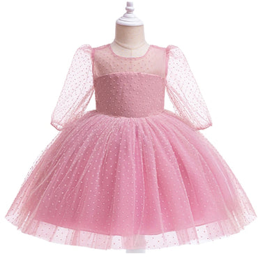 Princess Pink Flower Ball Gown Popular Long Little Flower Girl Dresses, ET27