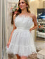 Sparkly White Unique Mini New Arrival Homecoming Dresses,HM154