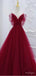 Classy A-Line Red Tulle Spaghetti Strap Princess Fashion Prom Dresses,ZX152