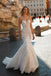 Premium Spaghetti Strap Sweetheart Appliqued Backless Long Mermaid Wedding Dresses HS53