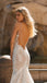 Premium Spaghetti Strap Sweetheart Appliqued Backless Long Mermaid Wedding Dresses HS53