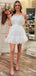 Sparkly White Unique Mini New Arrival Homecoming Dresses,HM154