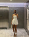 Simple Off White A-line Mini Short Party Homecoming Dresses,HM301