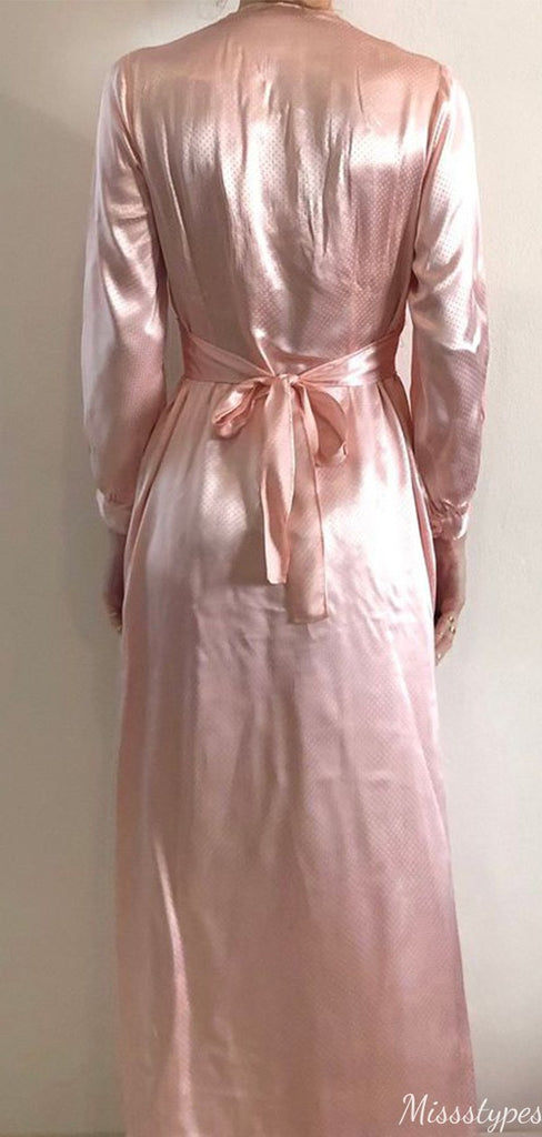 Casual Long Sleeves A-line Long Prom Dress Ideas, Evening Party Dresses,ZX1189