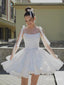 Snow White Square A-Line Cute Ballet Mini Women Homecoming Dresses,HM103