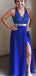 Gorgeous Halter V-neck A-line Long Prom Dress Ideas, Evening Party Dresses,ZX1191