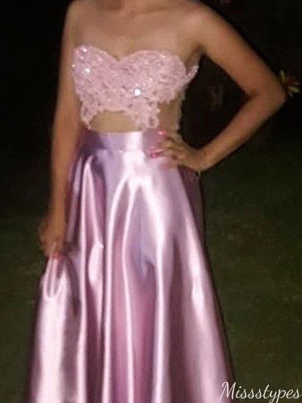 Sexy Strapless A-line Long Prom Dress Ideas, Evening Party Dresses,ZX1195