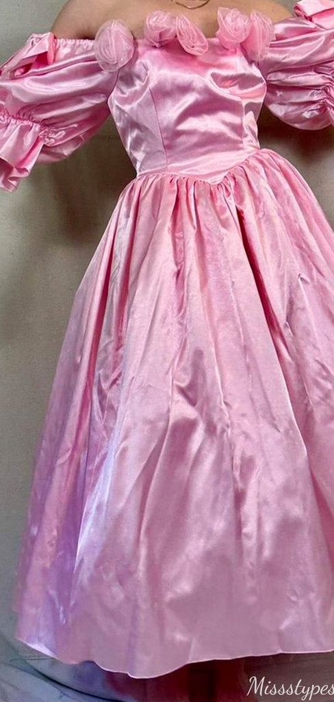 Sweety Off-shoulder A-line Long Prom Dress Ideas, Evening Party Dresses,ZX1200