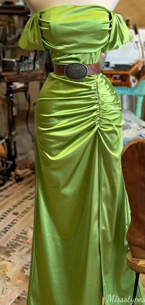 Elegant Off-shoulder Sheath Long Prom Dress Ideas, Evening Party Dresses,ZX1205