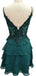 Elegant Spaghetii Strap A-line Short Mini Homecoming Dress,HM603