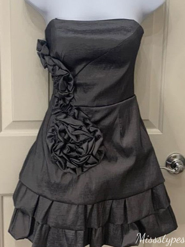 Elegant Strapless A-line Short Mini Homecoming Dress,HM604