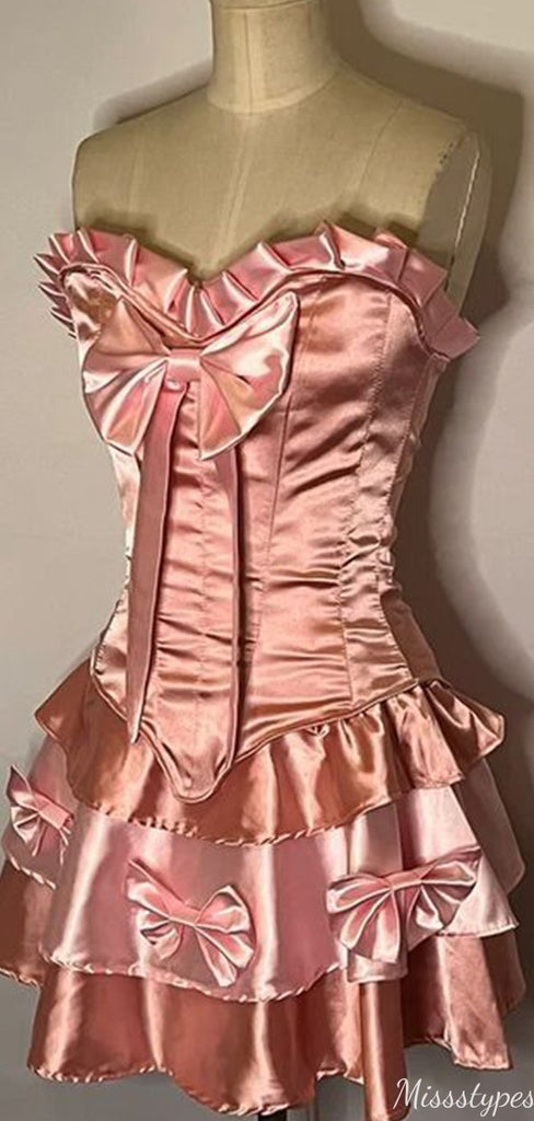 Elegant Strapless Sweetheart Sheath Short Mini Homecoming Dress,HM606