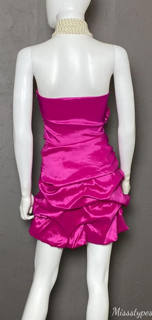 Elegant Strapless Sheath Short Mini Homecoming Dress,HM607