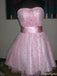 Elegant Strapless A-line Short Mini Homecoming Dress,HM610