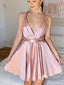 Elegant Halter V-neck A-line Short Mini Homecoming Dress,HM613