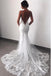 Long Trailing White Lace White Backless Sweetheart Mermaid Fashion Wedding Dresses,HS89