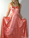 Casual Spaghetii Strap A-line Long Prom Dress Ideas, Evening Party Dresses,ZX1206