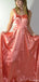 Casual Spaghetii Strap A-line Long Prom Dress Ideas, Evening Party Dresses,ZX1206