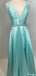 Elegant V-neck A-line Long Prom Dress Ideas, Evening Party Dresses,ZX1207