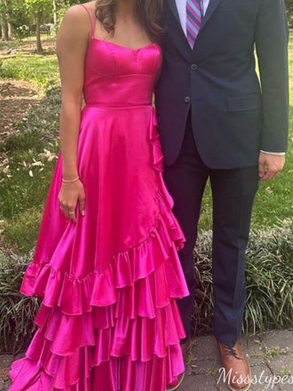 Elegant Spaghetii Strap A-line Long Prom Dress Ideas, Evening Party Dresses,ZX1208