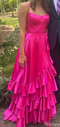 Elegant Spaghetii Strap A-line Long Prom Dress Ideas, Evening Party Dresses,ZX1208