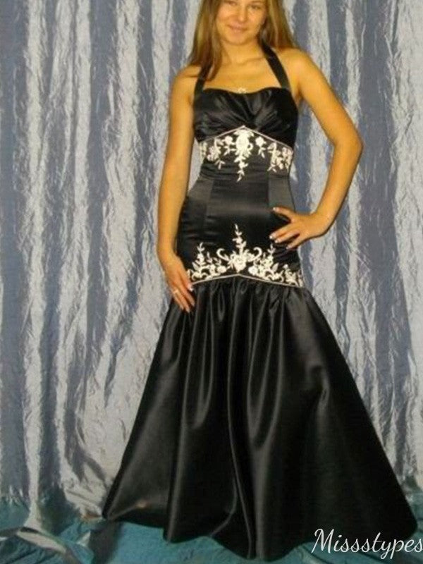 Vintage Halter Sheath Long Prom Dress Ideas, Evening Party Dresses,ZX1211