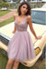 Purple Sweetheart Empire Tulle Pretty Mini New Arrival Homecoming Dresses,HM155