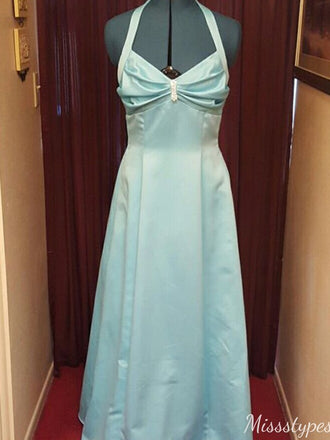 Elegant Halter A-line Long Prom Dress Ideas, Evening Party Dresses,ZX1214