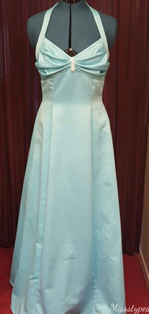 Elegant Halter A-line Long Prom Dress Ideas, Evening Party Dresses,ZX1214
