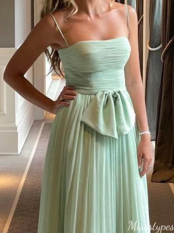 Casual Spaghetii Strap A-line Long Prom Dress Ideas, Evening Party Dresses,ZX1219
