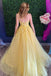 Women Pretty Yellow Appliqued One Shoulder A-Line Long Prom Evening Dress,ZX259