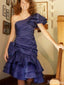 Elegant One-shoulder Sheath Short Mini Homecoming Dress,HM624