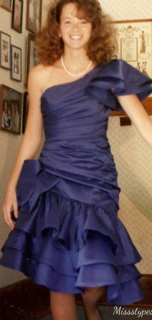Elegant One-shoulder Sheath Short Mini Homecoming Dress,HM624