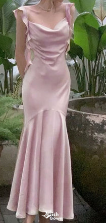 Elegant Spaghetii Strap Mermaid Long Prom Dress Ideas, Evening Party Dresses,ZX1227
