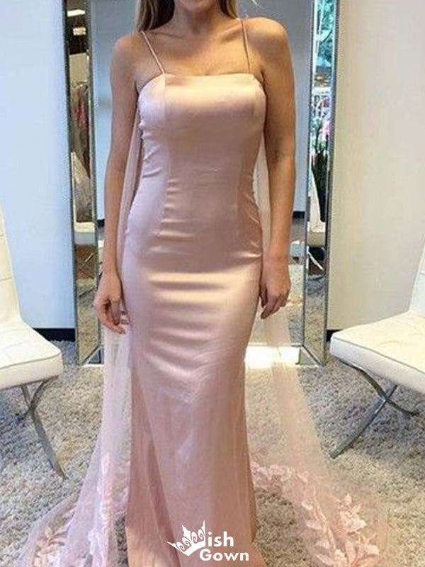 Elegant Spaghetii Strap Mermaid Long Prom Dress Ideas, Evening Party Dresses,ZX1235