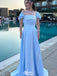 Elegant Off-shoulder A-line Long Prom Dress Ideas, Evening Party Dresses,ZX1237