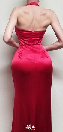 Sexy Halter Mermaid Long Prom Dress Ideas, Evening Party Dresses,ZX1242
