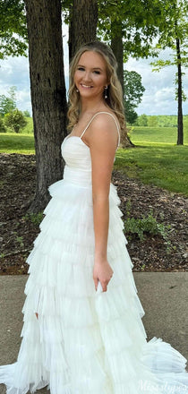 Unique Sweetheart Spaghetti Strap A-line Long Prom Dress Ideas, Evening Party Dresses,ZX588