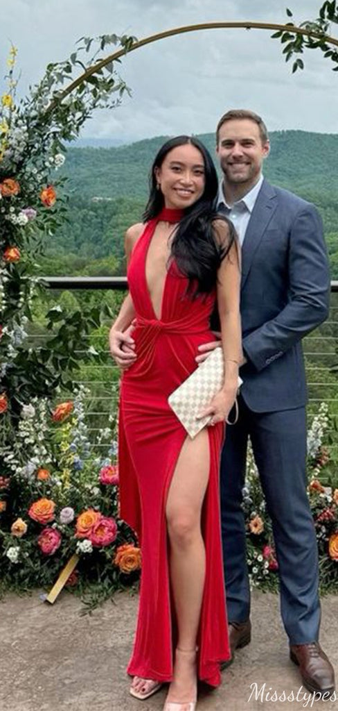 Sexy Deep V-neck Mermaid Long Prom Dress Ideas, Evening Party Dresses,ZX1252