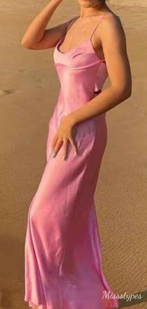 Sexy Square Spaghetti Strap Mermaid  Long Prom Dress Ideas, Evening Party Dresses,ZX512