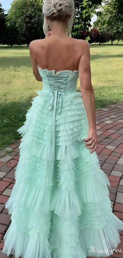 Gorgeous Strapless A-line Long Prom Dress Ideas, Evening Party Dresses,ZX589