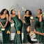 Mismatched Sweetheart Forest Green Empire Floor-Length Mermaid Sexy Bridesmaid Dresses Online, BL143