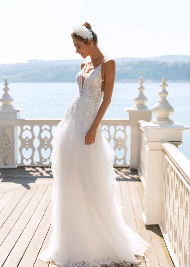 Sexy Appliqued Sweetheart Tulle White Women Long Cheap Wedding Dresses,HS67