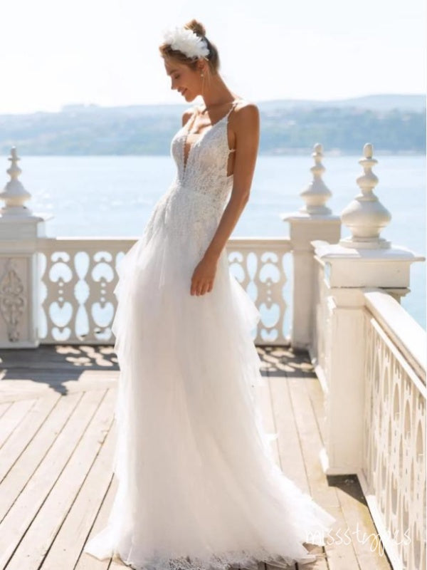 Sexy Appliqued Sweetheart Tulle White Women Long Cheap Wedding Dresses,HS67