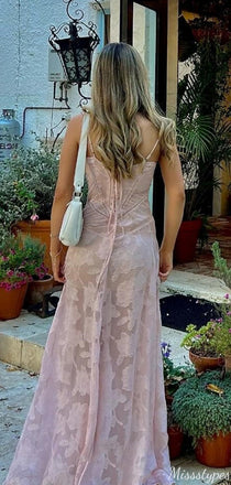 Elegant Sweetheart Spaghetti Strap A-line Long Prom Dress Ideas, Evening Party Dresses,ZX591